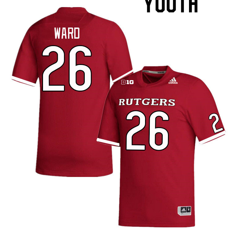 Youth #26 Timmy Ward Rutgers Scarlet Knights College Football Jerseys Stitched Sale-Scarlet